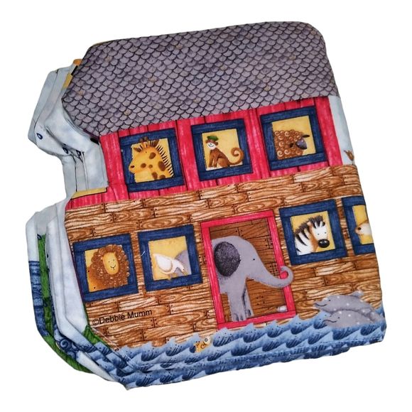 Noah’s Ark Fabric Cloth Baby Book Handmade Vintage Infant Gift VTG Debbie Mumm - Picture 6 of 8